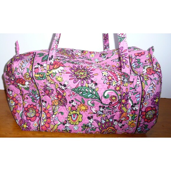Disney Parks Vera Bradley Large Duffel ~ Just Mousing Around Mickey Minnie Pink - Picture 3 of 13